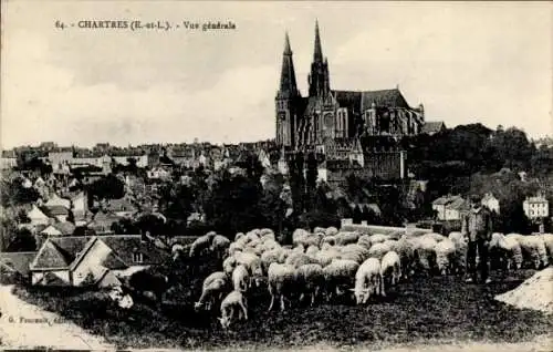 Ak Chartres Eure et Loir, Gesamtansicht