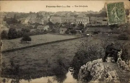 Ak Fresnay-sur-Sarthe, Gesamtansicht
