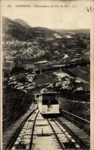 Ak Lourdes Hautes Pyrénées, Standseilbahn Pic du Jer