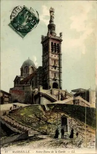 Ak Marseille Bouches du Rhône, Notre Dame de la Garde