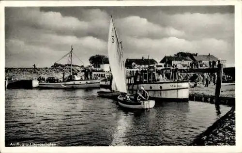 Ak Norderhafen Insel Nordstrand in Nordfriesland, Segelboot, Schiff Marion
