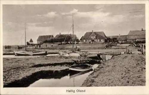 Ak Hallig Oland Nordfriesland, Gesamtansicht