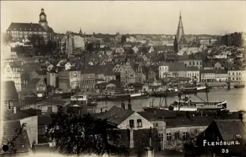 Ak Flensburg in Schleswig Holstein, Gesamtansicht