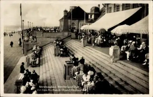 Ak Westerland auf Sylt, Kurhaus, Strand-Restaurant