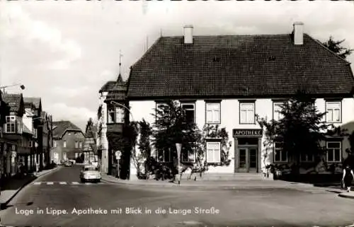 Ak Lage in Lippe, Apotheke, Lange Straße