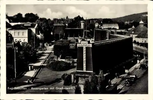 Ak Bad Salzuflen in Lippe, Rosengarten mit Gradierwerk, Thermalbad