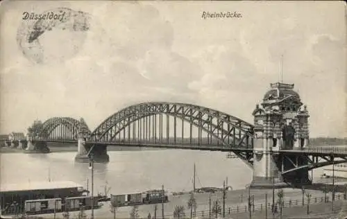 Ak Düsseldorf am Rhein, Rheinbrücke