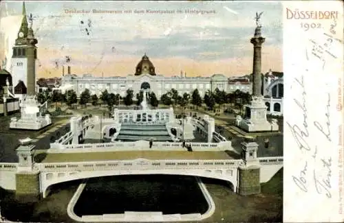 Ak Düsseldorf, Gewerbeausstellung 1902, Deutscher Betonverein, Kunstpalast