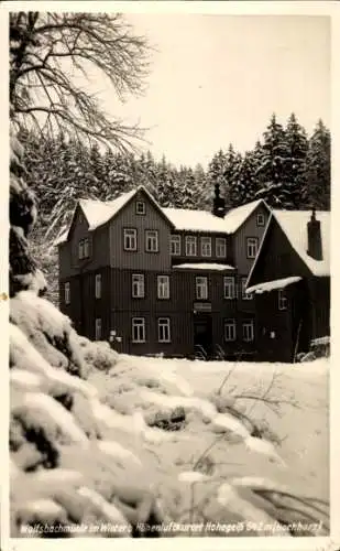 Ak Hohegeiß Braunlage im Oberharz, Wolfsbachmühle im Winter