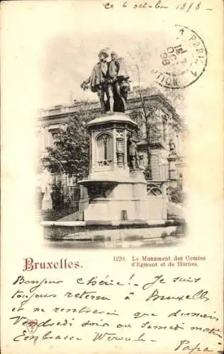 Ak Brüssel Brüssel, Denkmal der Grafen Egmont und Hornes