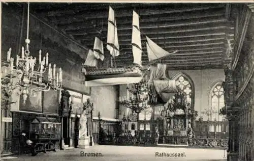 Ak Hansestadt Bremen, Rathaussaal