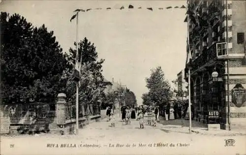 Ak Ouistreham Riva Bella Calvados, Rue de la Mer, Hotel du Chalet