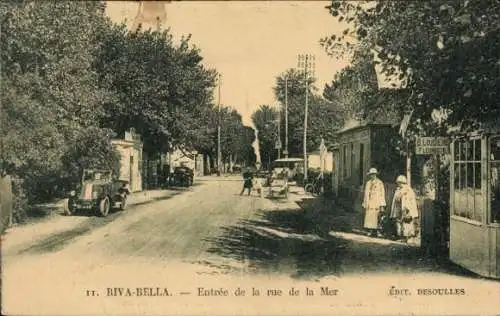 Ak Ouistreham Riva Bella Calvados, Eingang zur Rue de la Mer