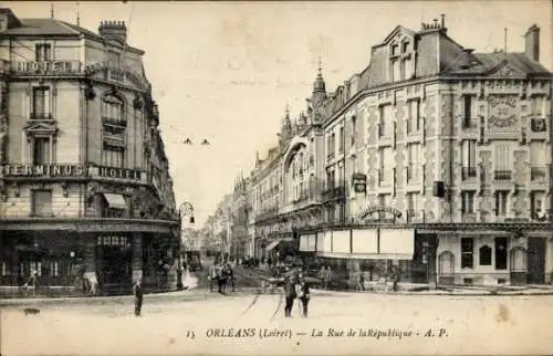 Ak Orléans Loiret, Rue de la République