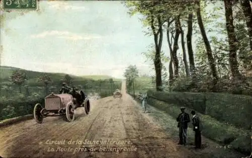 CPA Seine Maritime, Circuit de la Seine Inferieure, la Route pres de Bellengreville, Automobil