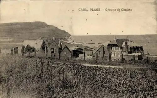 Ak Criel-sur-Mer Seine Maritime, Chaletgruppe