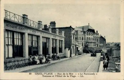 Ak Criel-sur-Mer Seine Maritime, Rue de la Mer, Le Normandy, Hotel de la Plage