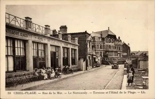 Ak Criel-sur-Mer Seine Maritime, Rue de la Mer, Le Normandy, Hotel de la Plage