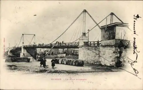 Ak Elbeuf Seine-Maritime, Hängebrücke