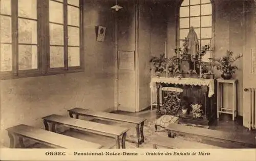 Ak Orbec Calvados, Internat Notre Dame, Oratorium der Kinder Mariens
