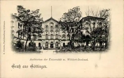 Ak Göttingen in Niedersachsen, Auditorium der Universität, Wöhlert-Denkmal