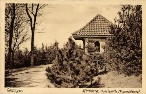Ak Göttingen in Niedersachsen, Hainberg, Schutzhütte, Ruprechtsweg