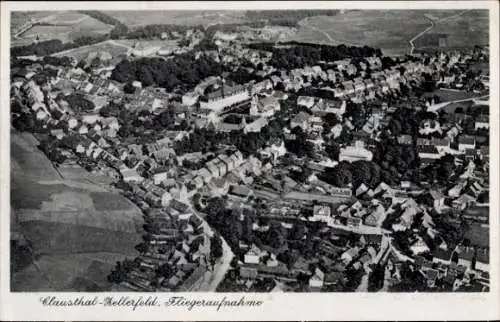 Ak Clausthal Zellerfeld im Oberharz, Fliegeraufnahme