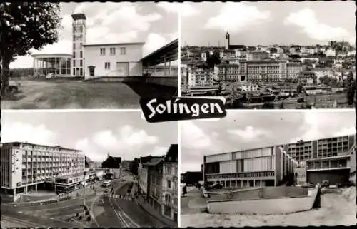 Ak Solingen im Bergischen Land, Panorama, Kirche, Straßenpartie, Teilansichten