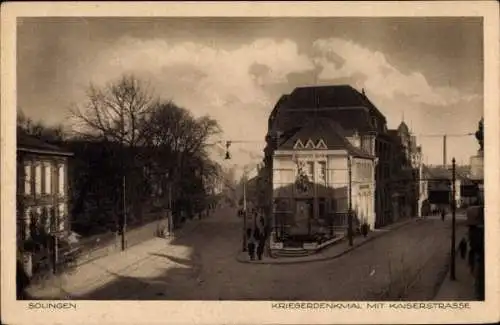 Ak Solingen in Nordrhein Westfalen, Kriegerdenkmal mit Kaiserstraße