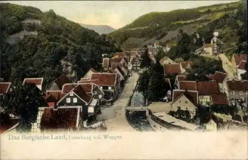 Ak Unterburg Burg an der Wupper Solingen, Panorama