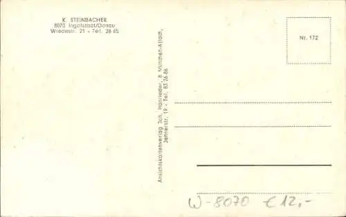 Ak Ingolstadt an der Donau Oberbayern, Fremdenheim Steinbacher, Wredestraße 21