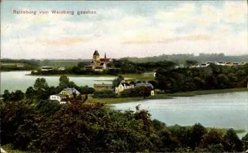 Ak Ratzeburg im Herzogtum Lauenburg, Blick vom Weinberg aus