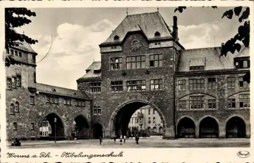 Ak Worms am Rhein, Nibelungenschule