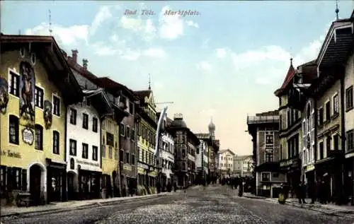 Ak Bad Tölz in Oberbayern, Marktplatz