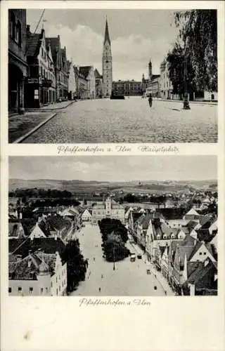 Ak Pfaffenhofen an der Ilm Oberbayern, Teilansicht, Hauptplatz, Turm