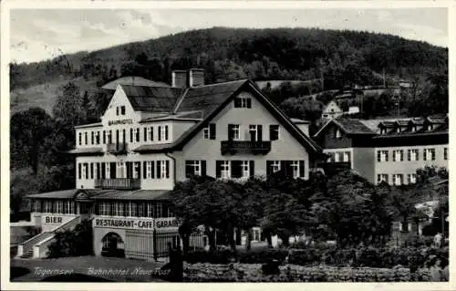 Ak Tegernsee in Oberbayern, Bahnhotel Neue Post, Gesamtansicht