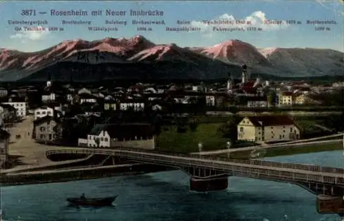 Ak Rosenheim Oberbayern, Neue Innbrücke, Unterbergerjoch