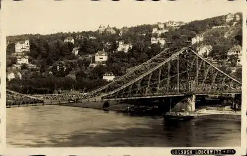 Ak Dresden Loschwitz, Teilansicht, Brücke