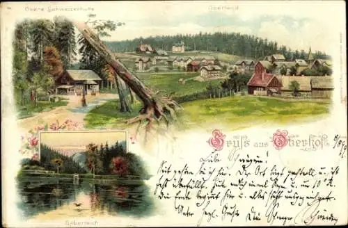 Litho Oberhof im Thüringer Wald, Oberland, Silberteich, Obere Schweizerhütte