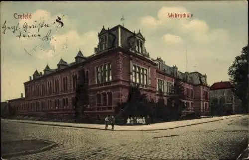 Ak Krefeld am Niederrhein, Webeschule