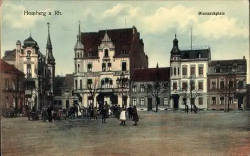 Ak Homberg am Rhein Duisburg im Ruhrgebiet, Bismarckplatz