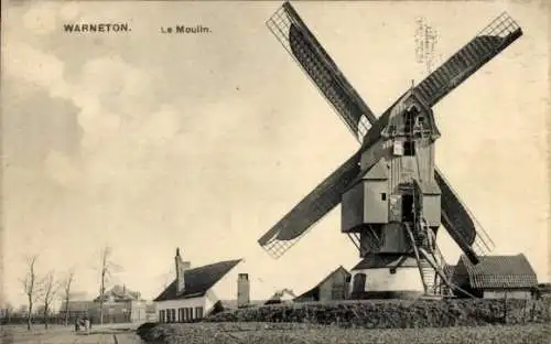 Ak Warneton Wallonien Hennegau, Windmühle