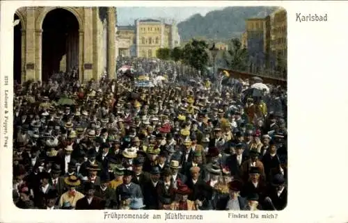 Ak Karlovy Vary Karlsbad Stadt, Mühlbrunnenkolonnade, Frühpromenade