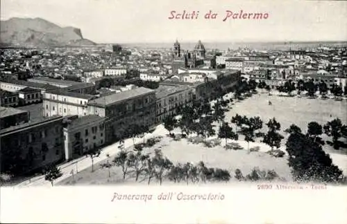 Ak Palermo Sizilien Sicilia Italien, Panorama dall'Osservatorio