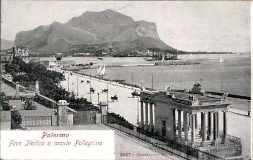 Ak Palermo Sizilien Sicilia Italien, Foro Italico e monte Pellegrino