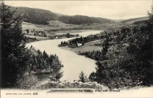 Ak Les Brenets Kanton Neuenburg, Le Doubs, Kanal, Land