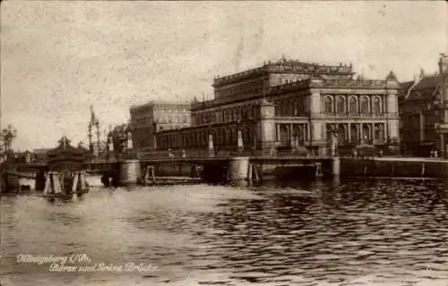 Ak Kaliningrad Königsberg Ostpreußen, Börse und Grüne Brücke