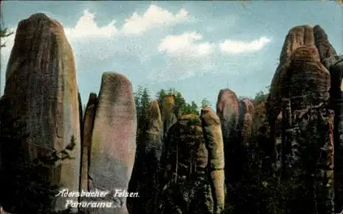 Ak Adršpach Adersbach Region Königgrätz, Adersbacher Felsen, Panorama