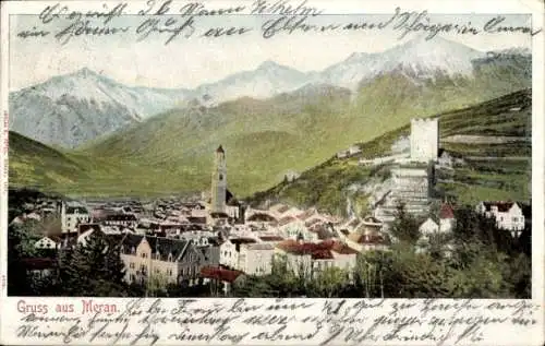 Ak Meran Merano Südtirol, Gesamtansicht