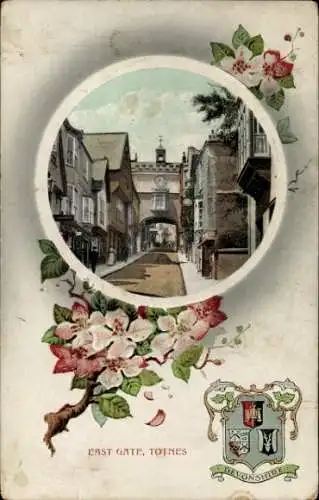 Wappen Ak Totnes Devon England, East Gate